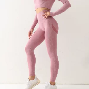 Fitness Women Sport Seamless Leggings High Waist Elastic Solid Yoga Leggings Gym Jogging Quick Dry Push Up Slim Pants Female - Image 2