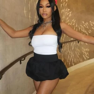 Weird Puss Ball Gown Skirts Women Y2K Hottie 2024 Summer Trend Midnight Waistband Miniskirts Birthday Streetwear Wild Bottoms