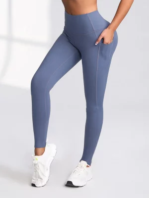 CHRLEISURE 2.0 Pockets Gym Leggings Women Fitness High Waist ActivewearSolid Color Sporty Leggings Women Running Outdoors Pants - Image 2