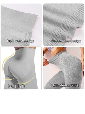 Women Seamless Workout Leggings High Waist Push Up Leggings Ladies Sexy Gym Legging Fashion Black Sports Leggings - Image 6