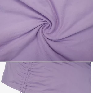 Elegant Lace Up Dress Solid Pleated Slim Fit Party Bodycon Female Sexy Mini Dresses Purple Black Vestidos - Image 6