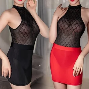 Elastic Wrap Mini Skirt for Women High Wiast Sexy Short White Black Long Tight Silk Pencil Skirts See Through Nightwear Clubwear - Image 5