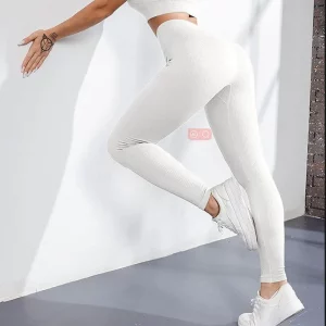 Thread Solid Leggings Women Seamless Knit Yoga Pants High Waist Hip Liftting Tights Fashion Slim Workout Running Sports Leggings - Image 5