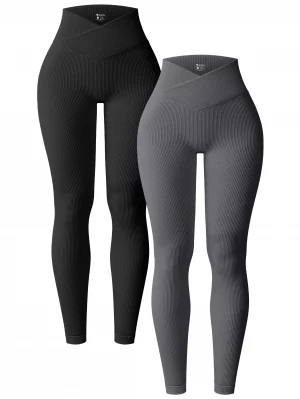 OQQ Hot Selling V Waist Fitness Pants Buttock Lifting Women Workout Leggings - Image 5