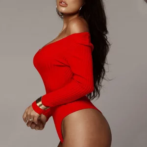 Sexy Bodys Solid Color Off Shoulder Bodysuit Skinny Long Sleeve Bodysuits Woman Clothes Chic Mujer Autumn Tops Women Y2k боди - Image 6