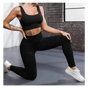 Thread Solid Leggings Women Seamless Knit Yoga Pants High Waist Hip Liftting Tights Fashion Slim Workout Running Sports Leggings - Image 3