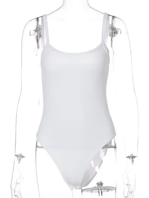 Strap Solid Bodycon Sexy Body Casual Basic White Summer Bodysuit Women Tops Sleeveless Sheer Bodysuits Jumpsuit Slim - Image 6