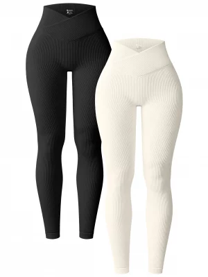 OQQ Hot Selling V Waist Fitness Pants Buttock Lifting Women Workout Leggings - Image 4