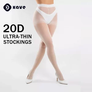 Kave Women's Sheer Tights- 20D High Waist Control Top Pantyhose with Reinforced Toes Ladies Sexy Elastic Plus Size Stocking - Image 5