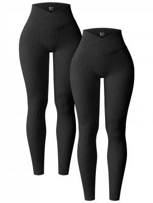 OQQ Hot Selling V Waist Fitness Pants Buttock Lifting Women Workout Leggings - Image 3