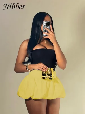 Nibber Ball Gown Skirts Women Y2K Hottie 2024 Summer Trend Midnight Waistband Miniskirts Birthday Basic Streetwear Wild Bottoms - Image 6